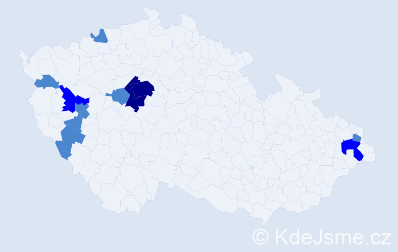 Příjmení: 'Fuseková', počet výskytů 17 v celé ČR