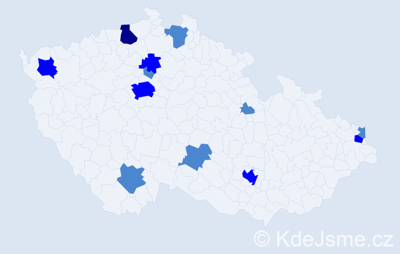 Příjmení: 'Krautschneider', počet výskytů 19 v celé ČR