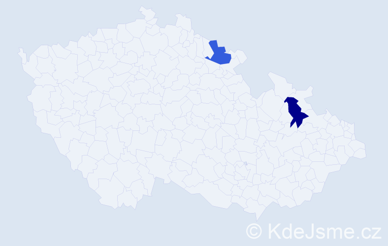 Příjmení: 'Kiska', počet výskytů 8 v celé ČR