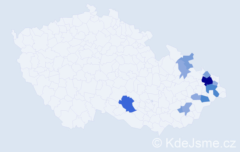 Příjmení: 'Kij', počet výskytů 27 v celé ČR
