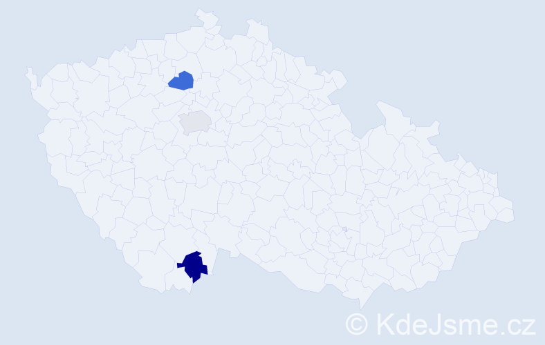 Příjmení: 'Bouzidi', počet výskytů 3 v celé ČR
