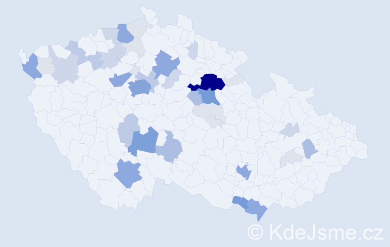 Příjmení: 'Pechánek', počet výskytů 148 v celé ČR