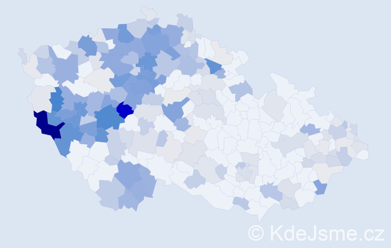 Příjmení: 'Kaiser', počet výskytů 875 v celé ČR