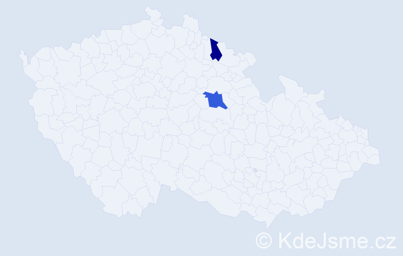 Příjmení: 'Zyinych', počet výskytů 3 v celé ČR