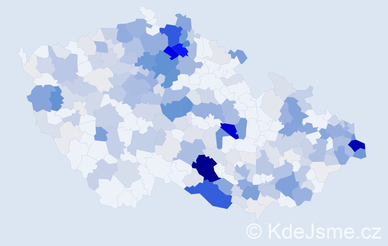 Příjmení: 'Bobek', počet výskytů 1182 v celé ČR