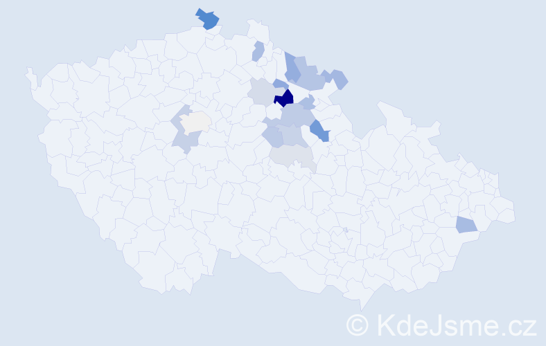 Příjmení: 'Knajfl', počet výskytů 43 v celé ČR