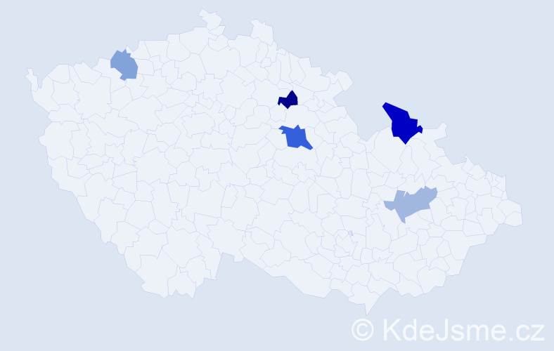 Příjmení: 'Dinisová', počet výskytů 8 v celé ČR