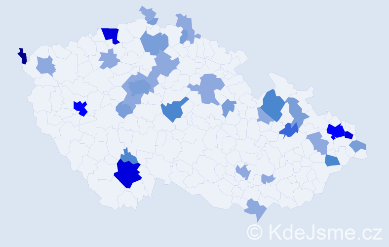 Příjmení: 'Hrabčáková', počet výskytů 83 v celé ČR
