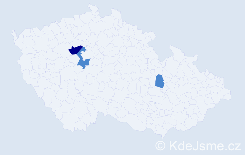Příjmení: 'Ardon', počet výskytů 5 v celé ČR