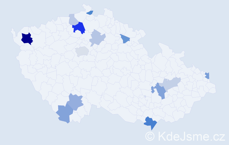Příjmení: 'Legdanová', počet výskytů 29 v celé ČR