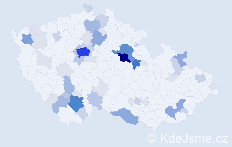 Příjmení: 'Sháněl', počet výskytů 181 v celé ČR