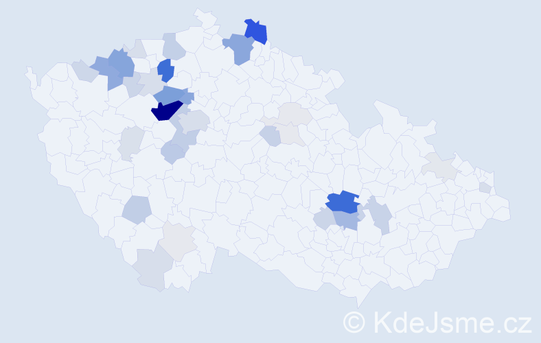 Příjmení: 'Burgr', počet výskytů 147 v celé ČR