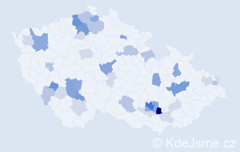 Příjmení: 'Pavlovcová', počet výskytů 113 v celé ČR