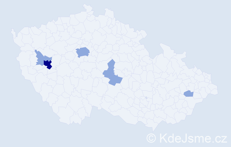 Příjmení: 'Mainer', počet výskytů 13 v celé ČR