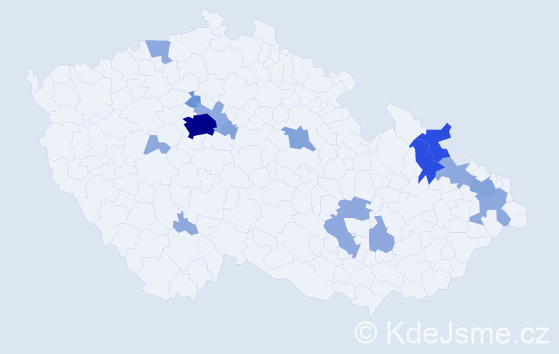 Příjmení: 'Sakalová', počet výskytů 40 v celé ČR