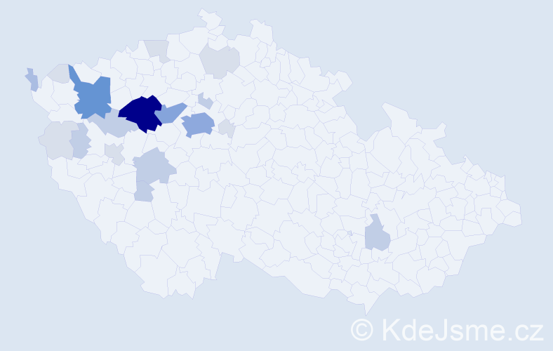 Příjmení: 'Kinkal', počet výskytů 59 v celé ČR
