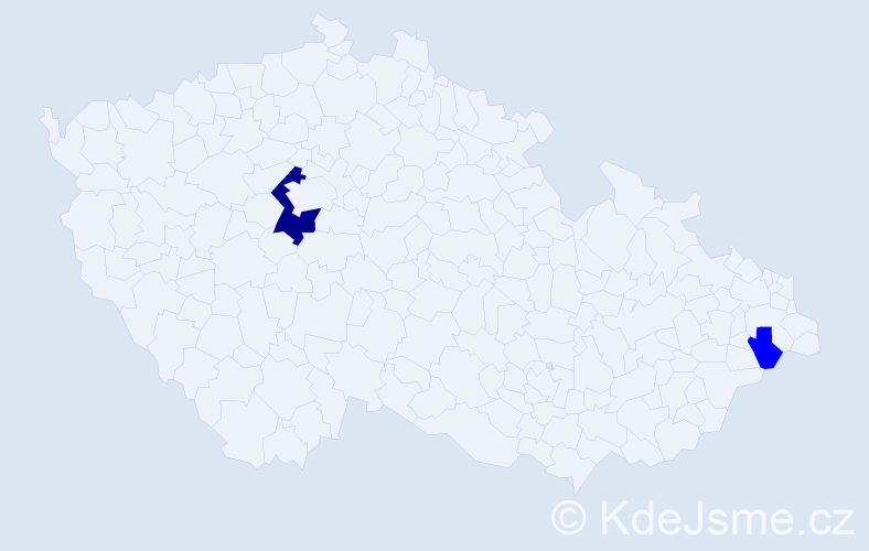 Příjmení: 'Demarest', počet výskytů 3 v celé ČR