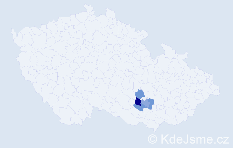 Příjmení: 'Kokolia', počet výskytů 13 v celé ČR