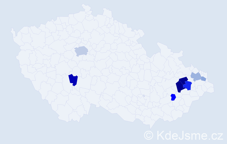 Příjmení: 'Kurovec', počet výskytů 14 v celé ČR