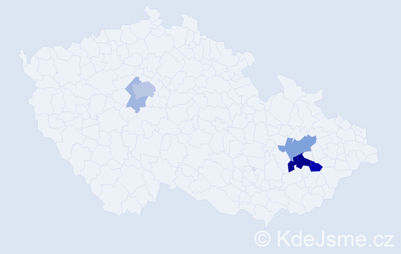 Příjmení: 'Hybenová', počet výskytů 14 v celé ČR