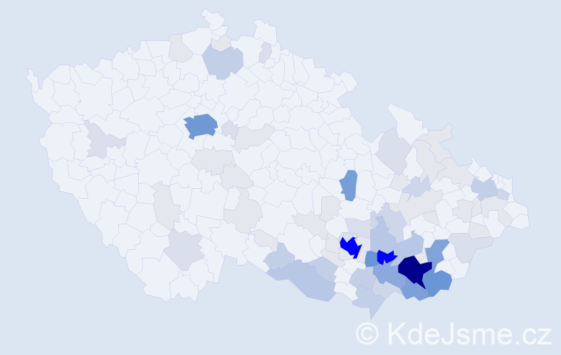 Příjmení: 'Rybnikářová', počet výskytů 297 v celé ČR