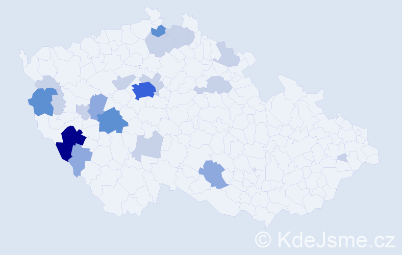 Příjmení: 'Reitmajerová', počet výskytů 52 v celé ČR