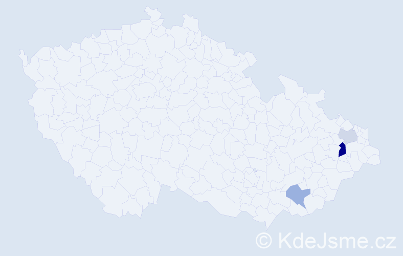 Příjmení: 'Měhýšová', počet výskytů 5 v celé ČR