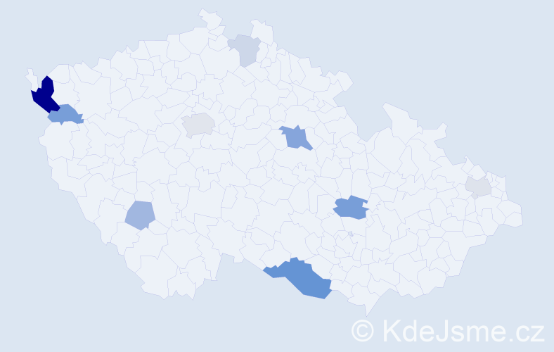 Příjmení: 'Kaššai', počet výskytů 23 v celé ČR