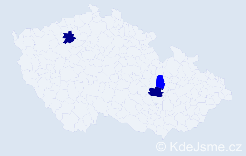 Příjmení: 'Dandaš', počet výskytů 5 v celé ČR