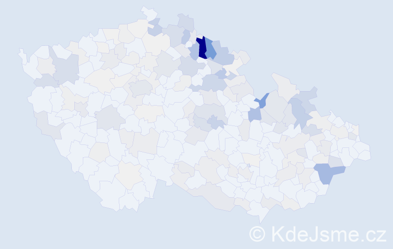 Příjmení: 'Holubec', počet výskytů 682 v celé ČR