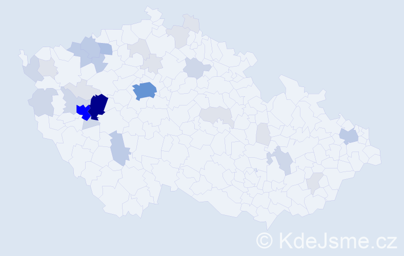 Příjmení: 'Trykar', počet výskytů 103 v celé ČR