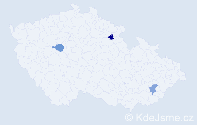 Příjmení: 'Bačavčíková', počet výskytů 3 v celé ČR