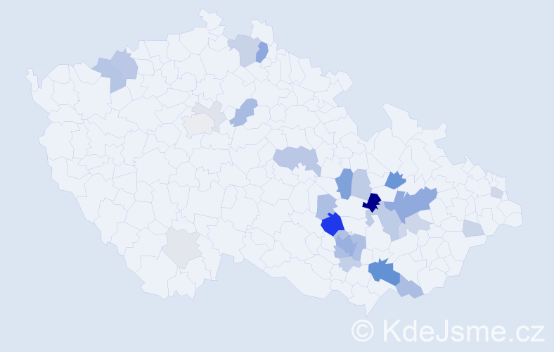 Příjmení: 'Čadílek', počet výskytů 87 v celé ČR