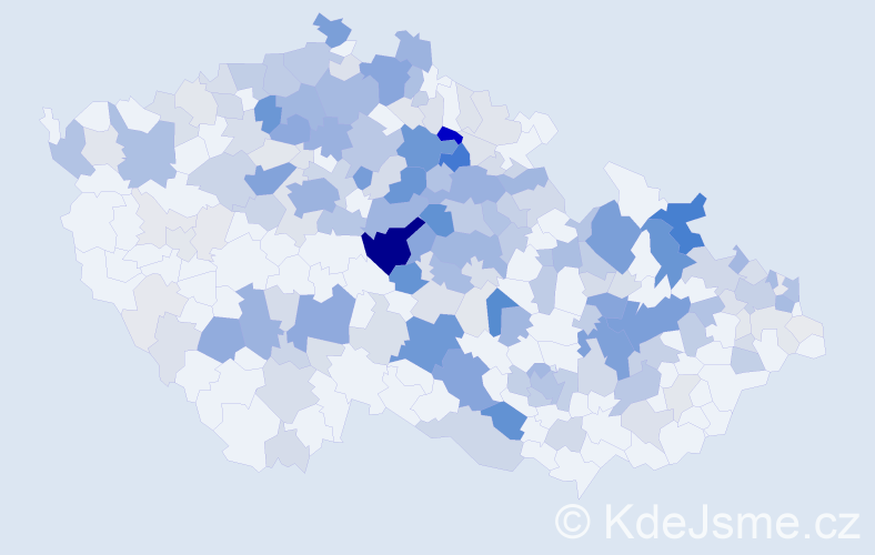 Příjmení: 'Chudoba', počet výskytů 846 v celé ČR