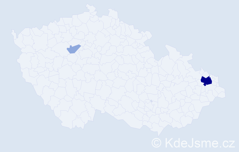 Příjmení: 'Střebák', počet výskytů 6 v celé ČR