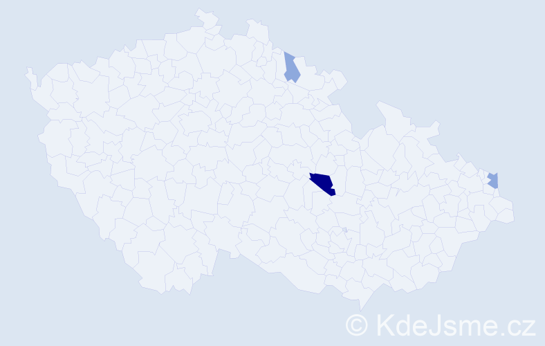 Příjmení: 'Pentek', počet výskytů 8 v celé ČR