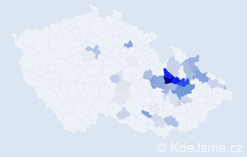 Příjmení: 'Vachutka', počet výskytů 139 v celé ČR