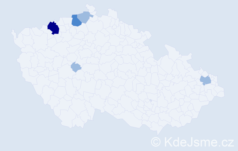Příjmení: 'Horkuličová', počet výskytů 9 v celé ČR