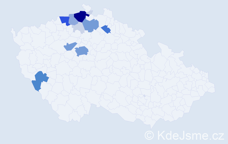 Příjmení: 'Moré', počet výskytů 50 v celé ČR