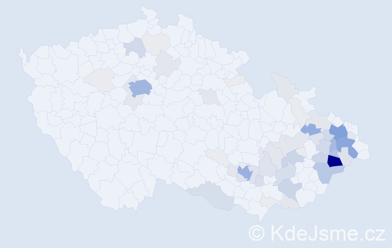 Příjmení: 'Halamíček', počet výskytů 276 v celé ČR