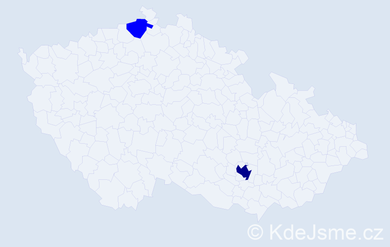 Příjmení: 'Klescht', počet výskytů 5 v celé ČR