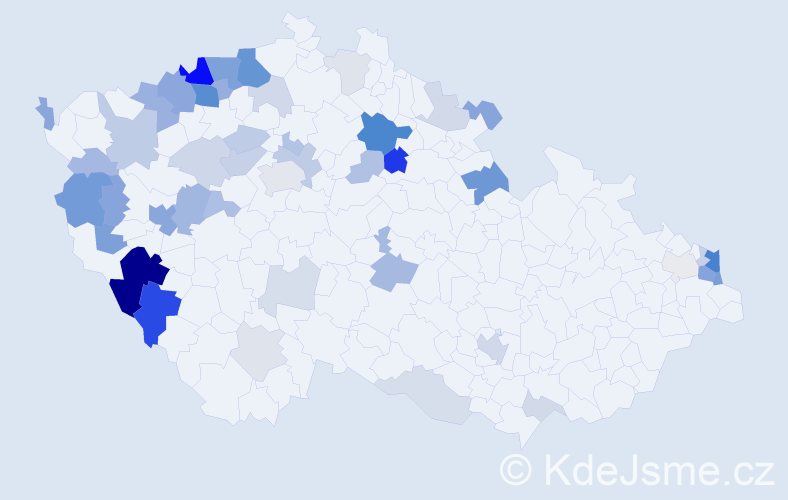 Příjmení: 'Miškovičová', počet výskytů 131 v celé ČR