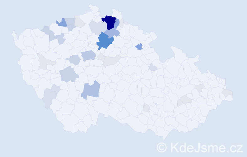 Příjmení: 'Růta', počet výskytů 136 v celé ČR