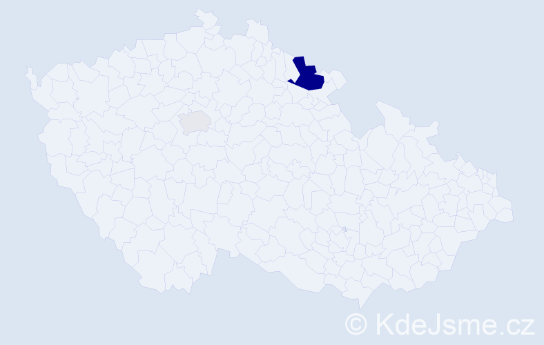 Příjmení: 'Štědrovská', počet výskytů 5 v celé ČR