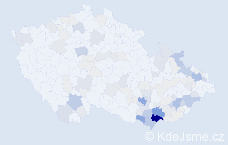 Příjmení: 'Bravenec', počet výskytů 358 v celé ČR