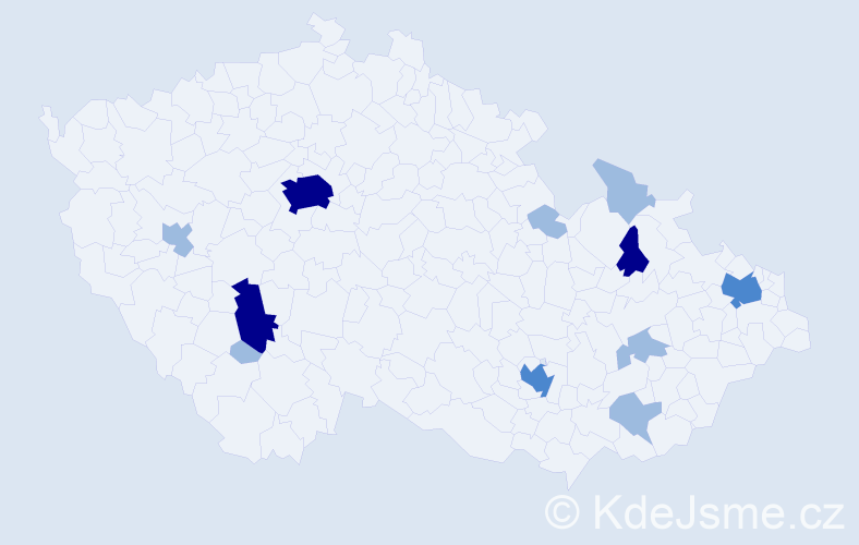 Příjmení: 'Nebes', počet výskytů 22 v celé ČR