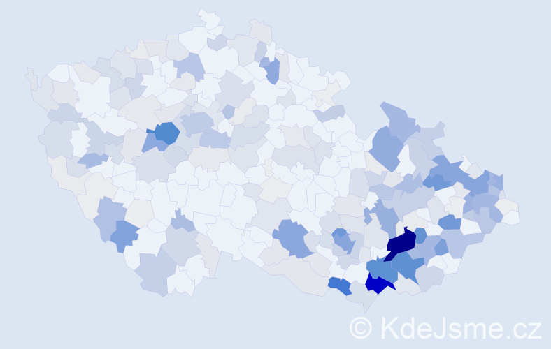 Příjmení: 'Foltýn', počet výskytů 1209 v celé ČR