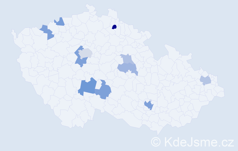Příjmení: 'Géci', počet výskytů 20 v celé ČR