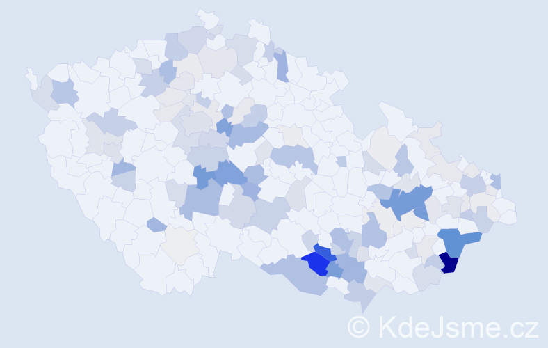 Příjmení: 'Psota', počet výskytů 475 v celé ČR