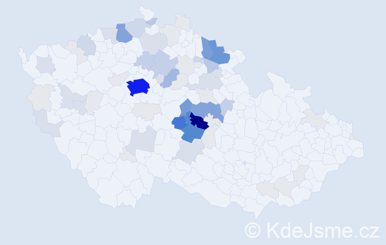 Příjmení: 'Hospodka', počet výskytů 266 v celé ČR